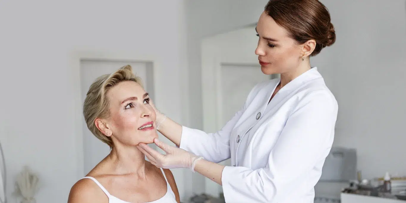 cosmetologist client face examination cosmetologist client face examination