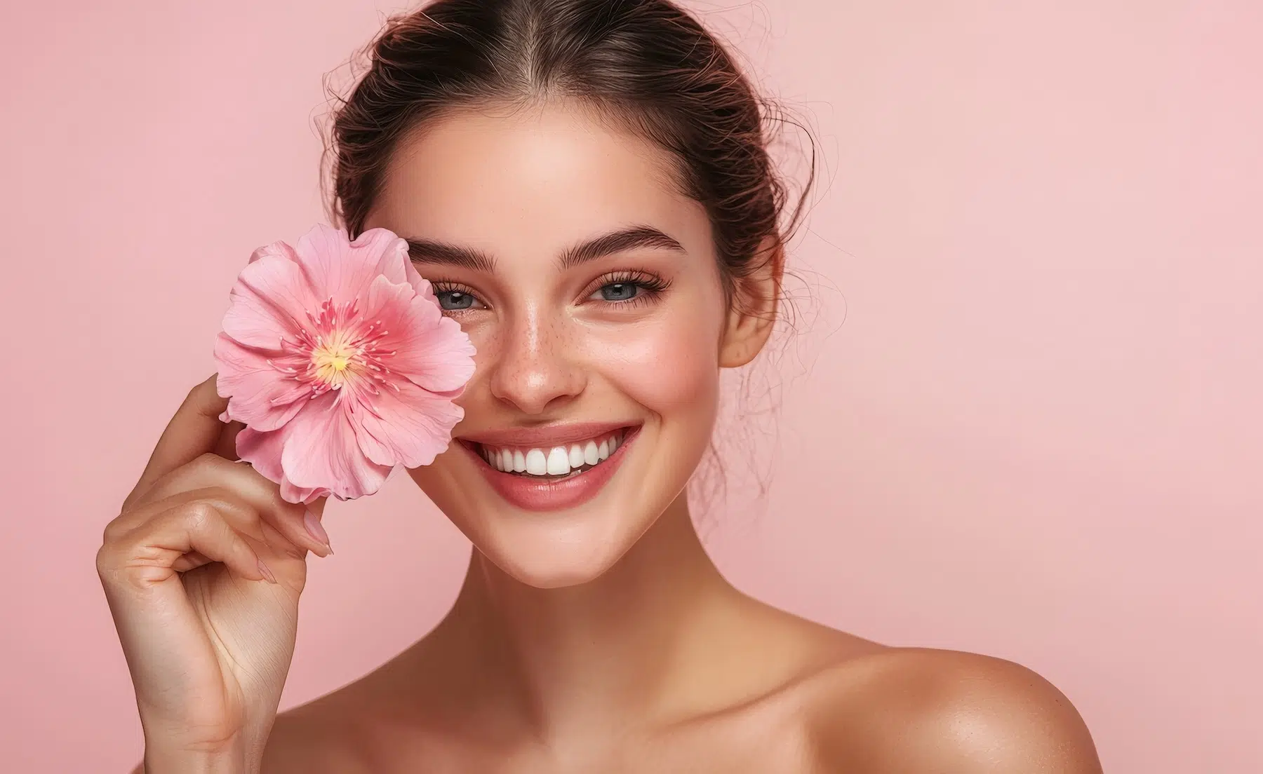 beautiful young woman holding flower beautiful young woman holding flower